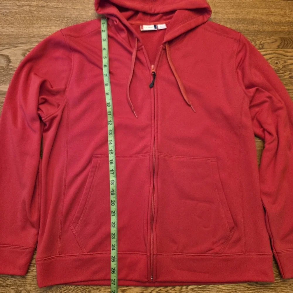 Full Zip Large‎ Unisex Hoodie Solid Red Athletic Casual Activewear Clique